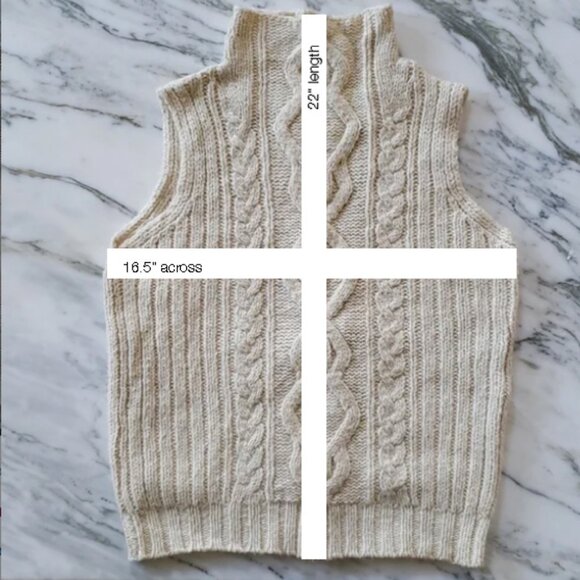 JCREW shell sweater Irish cable knit M - Picture 3 of 5